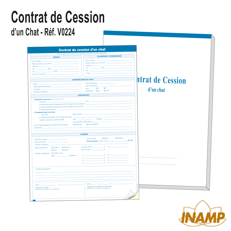 Chat - Carnet Contrat de Cession